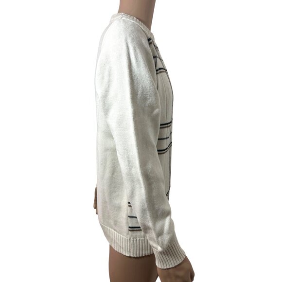 Oscar De La Renta Men’s Sweater Pullover Vtg M Cream Geometric Pattern Cotton - Picture 16 of 16